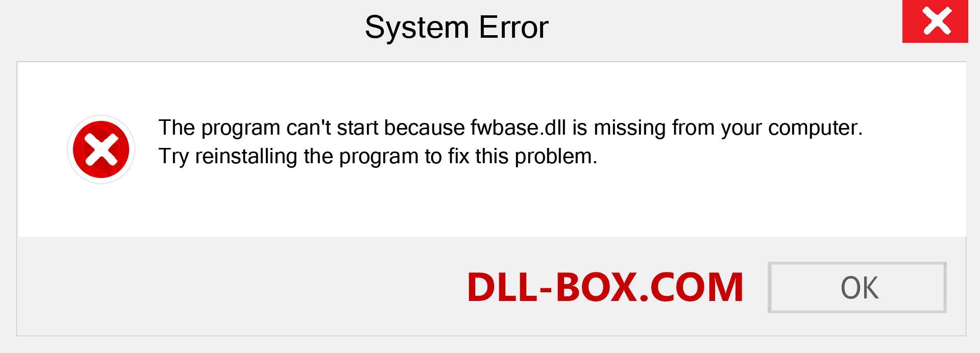  fwbase.dll file is missing?. Download for Windows 7, 8, 10 - Fix  fwbase dll Missing Error on Windows, photos, images